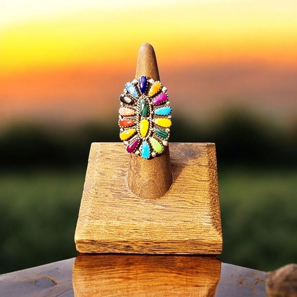 ✨️OOAK! JULIANA WILLIAMS RARE! Sterling Silver and Multi Semiprecious Stone Ring - Picture 6 of 16